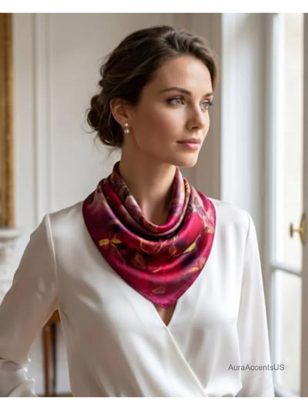 100% Mulberry Silk Lightweight Square Neck Scarf Headscarf Neckerchief